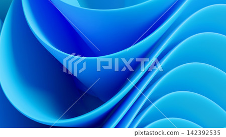 Modern fashion backdrop displaying an intricate texture of concentric fabric waves and folds. Modern fashion backdrop displaying an intricate texture of concentric fabric waves and folds. 142392535