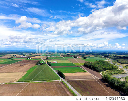 無人機拍攝的目室町鄉村景色 無人機拍攝的目室町鄉村景色 142393680