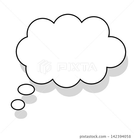 Simple white thought bubble icon Simple white thought bubble icon 142394058