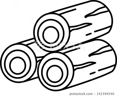 Doodle Wood Log Illustration Doodle Wood Log Illustration 142394540