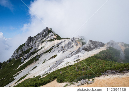長野縣椿郎山山脊線上雲層之上的巨大山脊 142394586