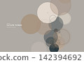 A minimalist abstract background design featuring overlapping translucent circles. 142394692
