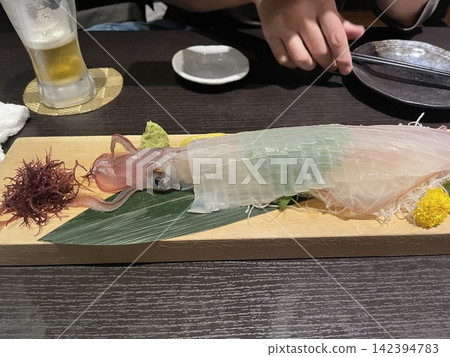 鮮魷魚刺身,是遊吹的特色菜。 鮮魷魚刺身,是遊吹的特色菜。 142394783