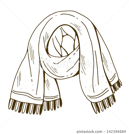 Winter Scarf Drawing Winter Scarf Drawing 142394884