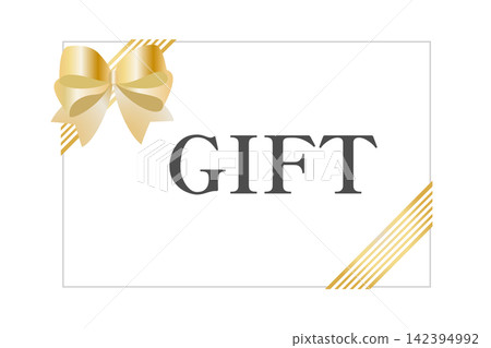 Gold ribbon gift card frame, gold bow, gift, present, message Gold ribbon gift card frame, gold bow, gift, present, message 142394992