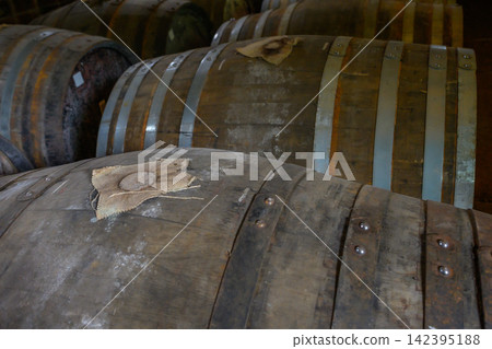 Whiskey barrels, storage facilities Whiskey barrels, storage facilities 142395188