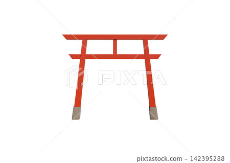 A red torii gate, a symbol of visiting a shrine, cut out from a transparent background. A red torii gate, a symbol of visiting a shrine, cut out from a transparent background. 142395288