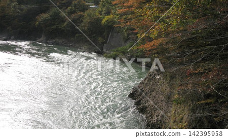 荒川峽谷的秋葉景色 荒川峽谷的秋葉景色 142395958