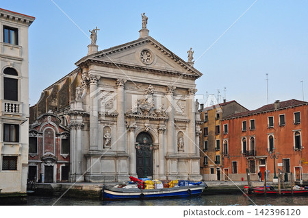 The Church of San Stae, located along the Grand Canal in Venice, Italy. The Church of San Stae, located along the Grand Canal in Venice, Italy. 142396120