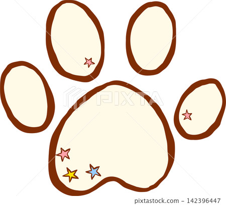 Hand Drawn Paw Print Illustration Hand Drawn Paw Print Illustration 142396447