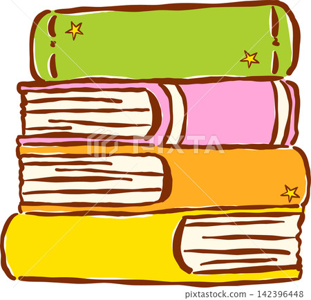 Back to School Stack of Books Cartoon Hand Drawn Back to School Stack of Books Cartoon Hand Drawn 142396448