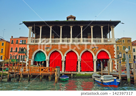 The Rialto Fish Market, located on the Grand Canal in Venice, Italy. The Rialto Fish Market, located on the Grand Canal in Venice, Italy. 142397317