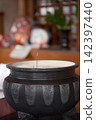 Incense burners and incense sticks found in Shinto shrines and Buddhist temples: Traditional Japanese culture 142397440