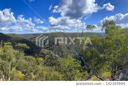 Glenbrook Valley on a cloudy day in the Blue Mountains National Park Glenbrook Valley on a cloudy day in the Blue Mountains National Park 142397604