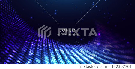 Technology futuristic digital dot glowing on dark blue background. Technology futuristic digital dot glowing on dark blue background. 142397701
