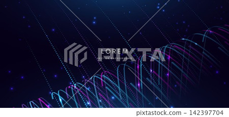 Technology futuristic digital dot glowing blue and purple on dark blue background. Technology futuristic digital dot glowing blue and purple on dark blue background. 142397704