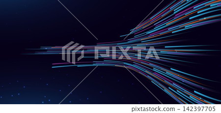 Abstract Colorful Digital Light Trails with Futuristic Motion and Technology Background. Abstract Colorful Digital Light Trails with Futuristic Motion and Technology Background. 142397705