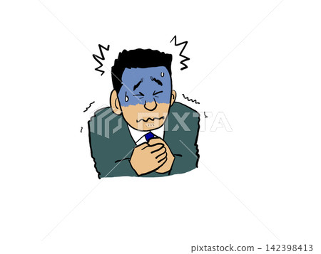 An illustration of a man who is pale with anxiety. An illustration of a man who is pale with anxiety. 142398413