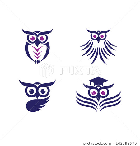 Owl logo vector icon 142398579