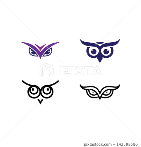 Owl logo vector icon Owl logo vector icon 142398580