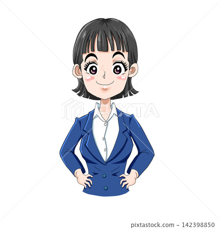 A confident female character's business pose A confident female character's business pose 142398850