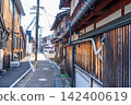 【傳統建築群重要保存區】河原町-芹町地區：滋賀縣彥根市原河原町地區小巷的春日景色 142400619