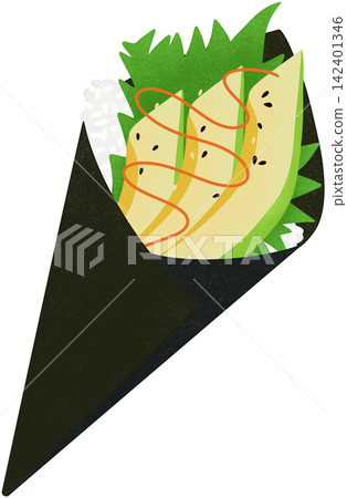 sushi avocado temaki sushi avocado temaki 142401346