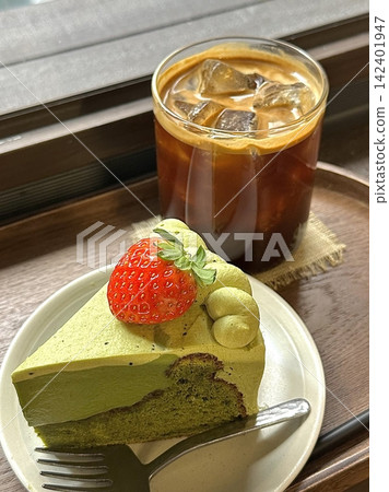 Rich and creamy matcha cheesecake slice with a smooth texture and a hint of earthy green tea flavor. Perfect for dessert lovers seeking a balance of sweetness and bitterness in every bite! Rich and creamy matcha cheesecake slice with a smooth texture and a hint of earthy green tea flavor. Perfect for dessert lovers seeking a balance of sweetness and bitterness in every bite! 142401947