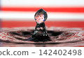 Close-up of a water droplet splash on surface 142402498