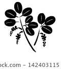Autumn's Seven Flowers Painted with Brush - Bush Clover - Ink 142403115