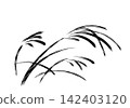 Autumn's Seven Flowers Painted with Brush - Pampas Grass - Ink 142403120