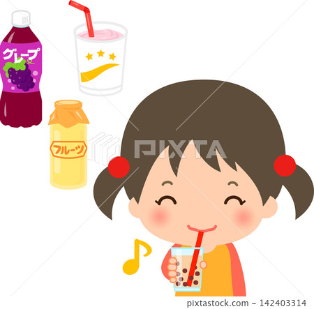 A girl who drinks lots of sweet drinks A girl who drinks lots of sweet drinks 142403314