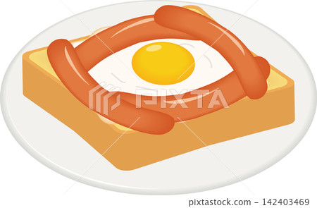 Sausage and egg toast Sausage and egg toast 142403469