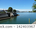 沿水岸綿延的工業區景觀。 沿水岸綿延的工業區景觀。 142403967