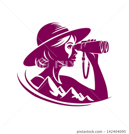 World Tourism Day Woman Binoculars Vector Illustration World Tourism Day Woman Binoculars Vector Illustration 142404095