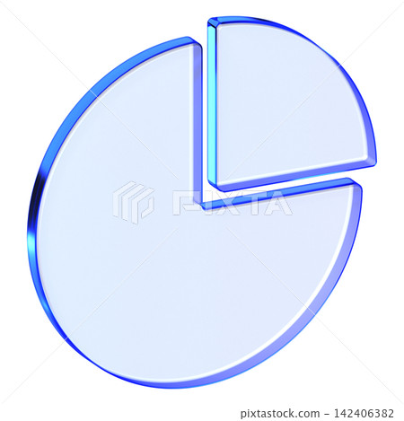 Blue glass pie chart icon in glassmorphism style for financial reports, sleek graph symbol designed for data segment, market share, and business metrics Blue glass pie chart icon in glassmorphism style for financial reports, sleek graph symbol designed for data segment, market share, and business metrics 142406382