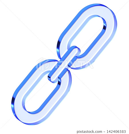 Blue glass link chain icon in glassmorphism style for website link, functional connection symbol designed for hyperlink, chain association, and online address Blue glass link chain icon in glassmorphism style for website link, functional connection symbol designed for hyperlink, chain association, and online address 142406383