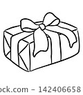gift box with ribbon icon, outline style 142406658