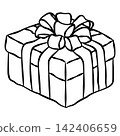 gift box with ribbon icon, outline style 142406659