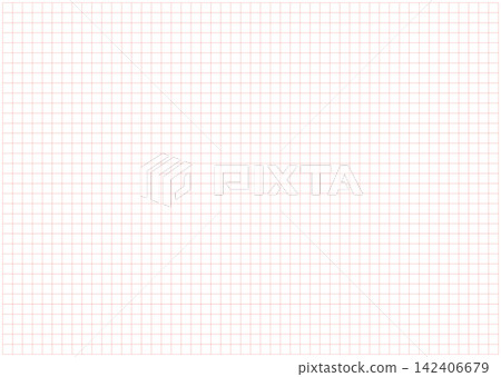 Red grid texture on white. Typographical template to make notebooks production. Mathematics dashed grid pattern. Wide squared red grid paper. Notebook blank sheets. Education backdrop. 142406679