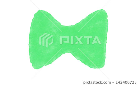Green watercolor ribbon silhouette gift decoration illustration Green watercolor ribbon silhouette gift decoration illustration 142406723