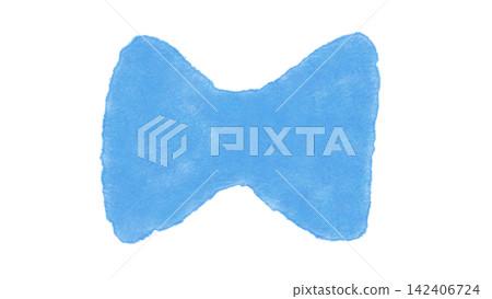 Blue watercolor ribbon silhouette gift decoration illustration Blue watercolor ribbon silhouette gift decoration illustration 142406724