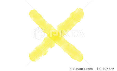 圖中描繪了一個手繪的紅色「X」和一個類似對勾的符號。 142406726