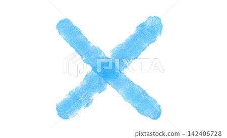 Illustrations of a green, hand-drawn X and a checkmark-like symbol. 142406728