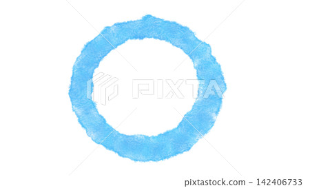 Illustration of a green hand-drawn circle and a circular frame symbol Illustration of a green hand-drawn circle and a circular frame symbol 142406733