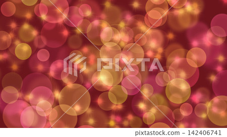 A festive holiday illustration with a pink and gold bokeh light background. A festive holiday illustration with a pink and gold bokeh light background. 142406741