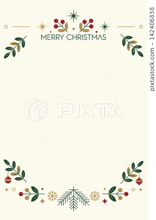 Merry Christmas greeting card vertical template have blank space. Merry Christmas greeting card vertical template have blank space. 142406838