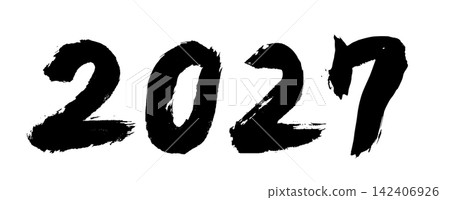 2027 Ink Calligraphy Handwritten Western Year Numbers New Year Card Material 2027 Ink Calligraphy Handwritten Western Year Numbers New Year Card Material 142406926