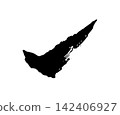 Checkmark drawn with ink brush; handwritten brush texture 142406927
