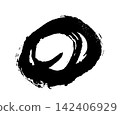 A bold brushstroke, a thick circular frame drawn in ink. 142406929